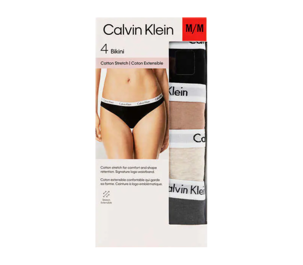 Calvin Klein 4-Pack Bikini 女裝幼邊內褲 (1盒4條)