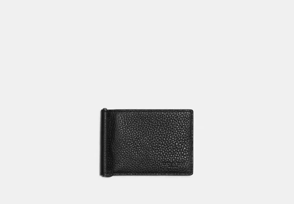 Coach Slim Money Clip Billfold Wallet black